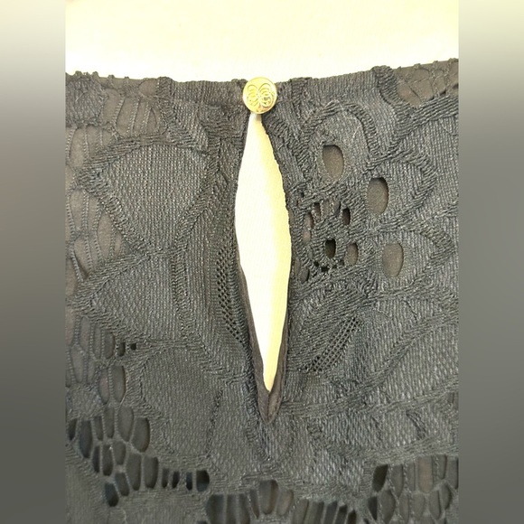 CeCe Women's Black Lace Dress Size 10” Fully Lined Short Sleeve - Picture 4 of 10